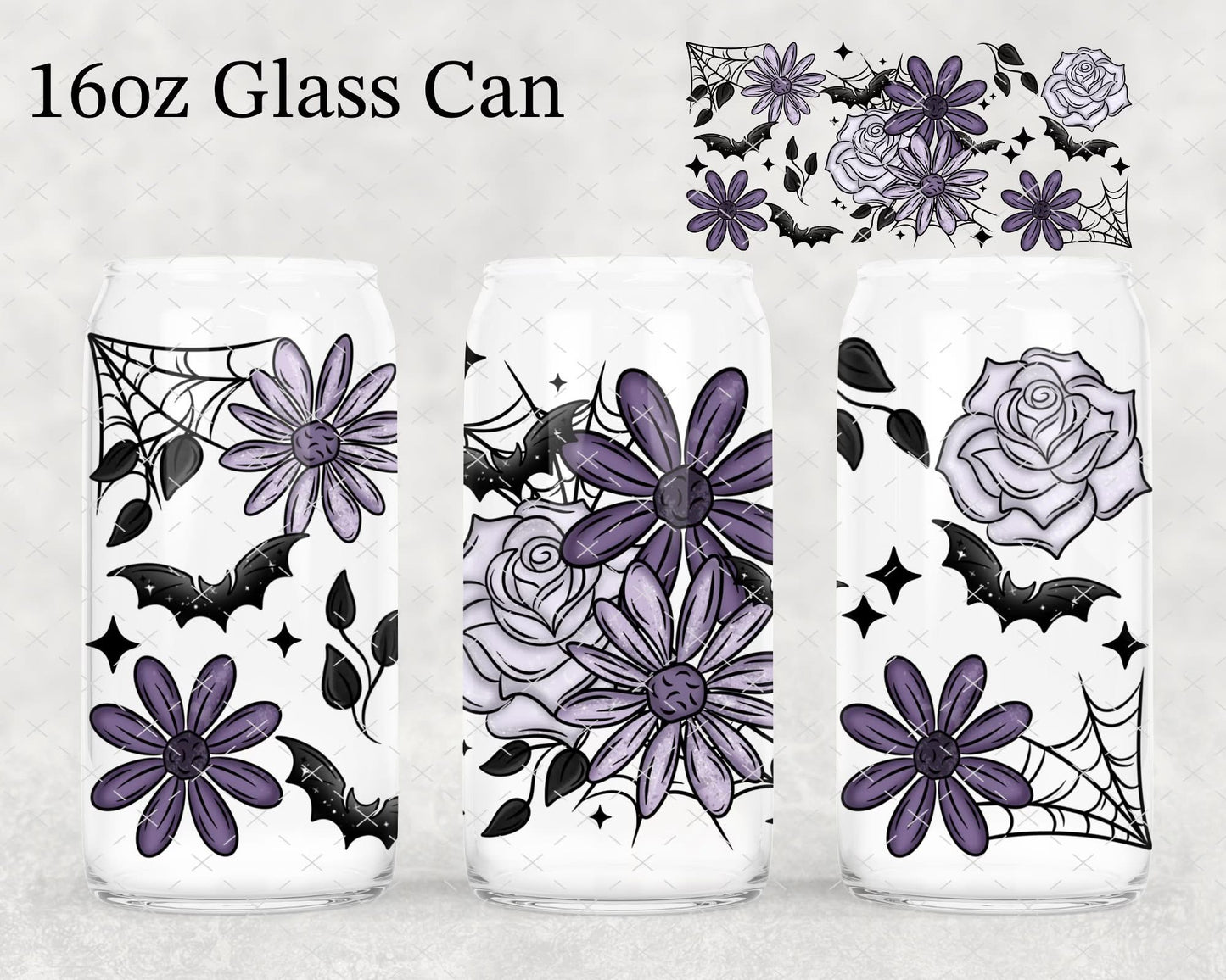 Purple Spooky Floral Cup