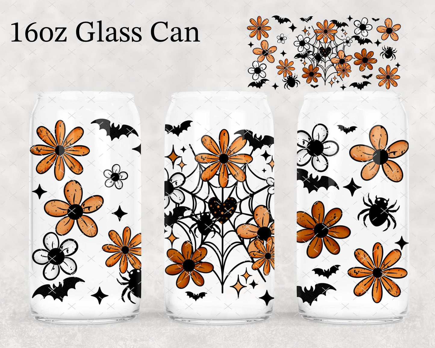 Orange Floral Spider Web