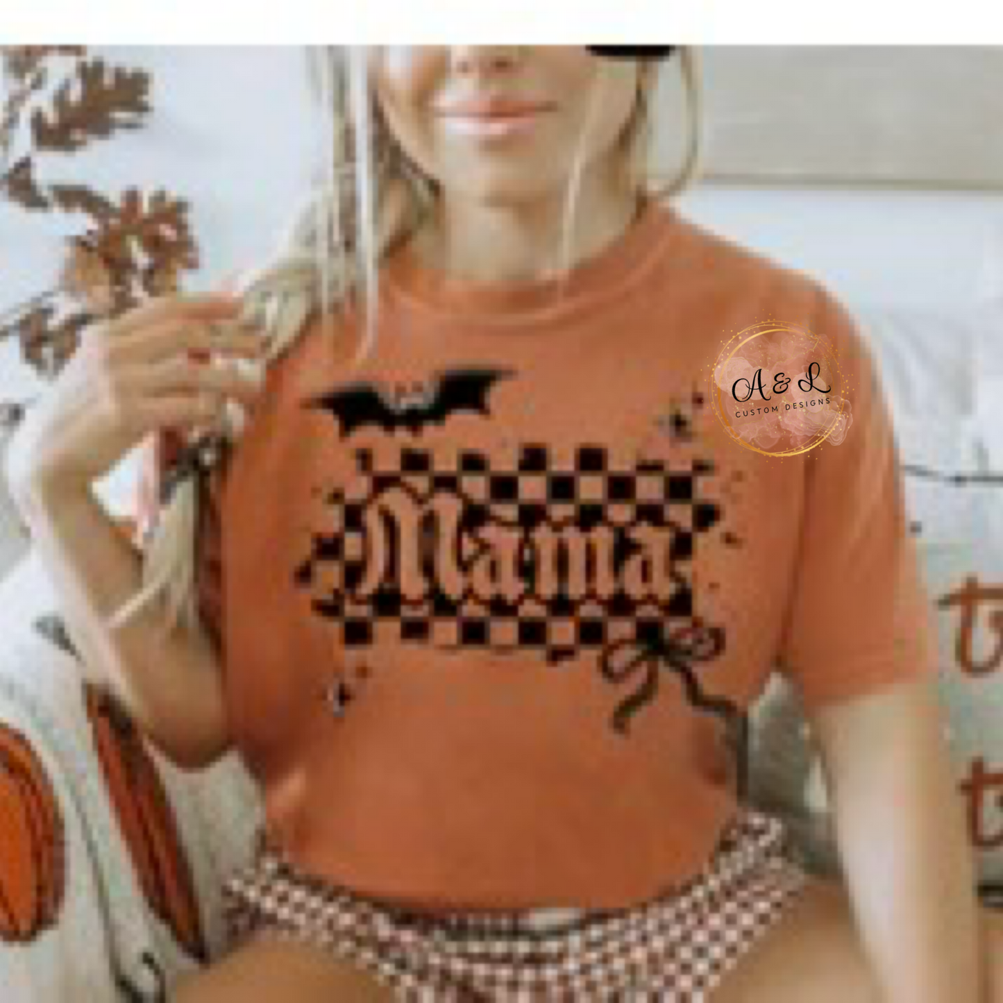 Checked Spooky Mama